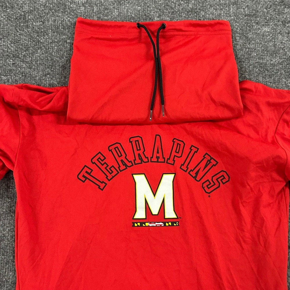Under Armour Shirt Womens Size S Red Maryland Terrapins Cowl Neck Athletic Top